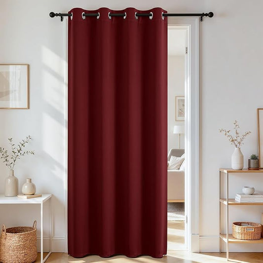 Joydeco Blackout Door Curtain for Doorway Privacy 96 Inches Long, Grommet by JOYDECO