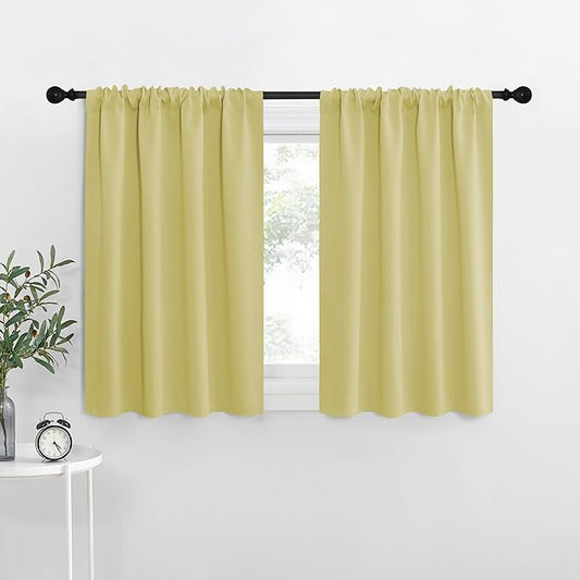 NICETOWN RV Blackout Curtains for Camper Windows, Paler Yellow, Kitchen Curtains by NICETOWN
