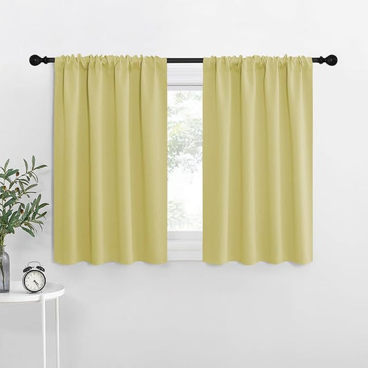 NICETOWN RV Blackout Curtains for Camper Windows, Paler Yellow, Kitchen Curtains by NICETOWN