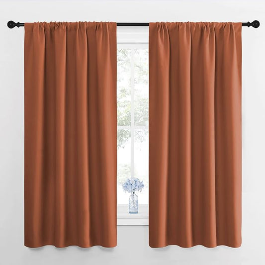 NICETOWN Kitchen Curtains, Burnt Orange, Short Blackout Curtains & Drapes by NICETOWN