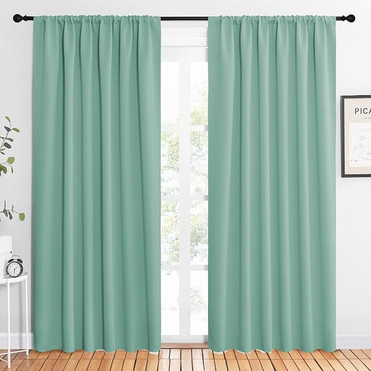 NICETOWN 2 Panels Blackout Curtains, Rod Pocket Thermal Insulated Drapes 84 by NICETOWN