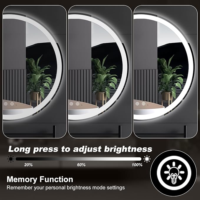 Sweetcrispy 36-Inch Round LED Bathroom Backlit Mirror - Image 6