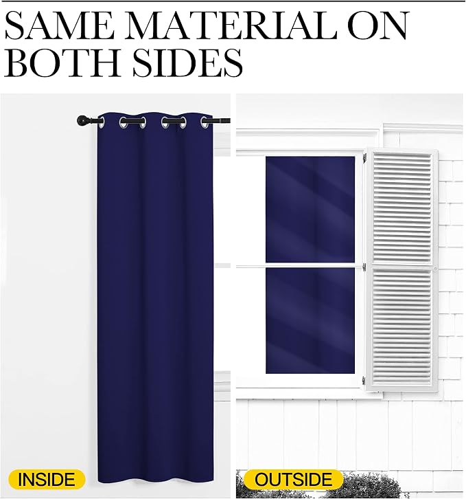 NICETOWN Navy Blue Blackout Curtains 68 inches Length - Image 5