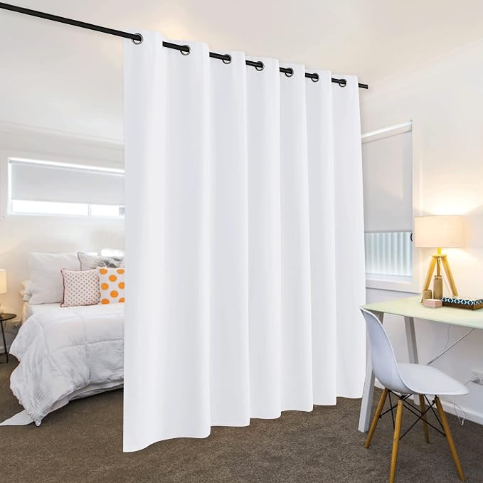 RYB HOME White Room Divider Curtains Privacy Screen Shades Separator - Image 3
