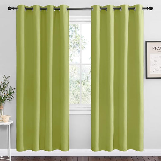 NICETOWN Fresh Green Blackout Curtains 78 inches Length by NICETOWN