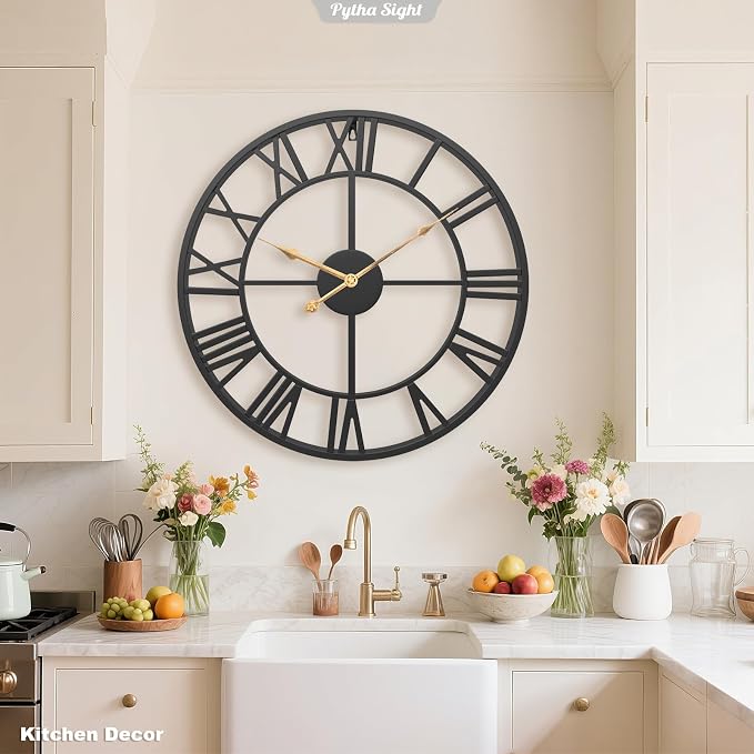 Pytha Sight Wall Clock Large for Living Room Decor, 18 Inch Decorative Silent - Image 5