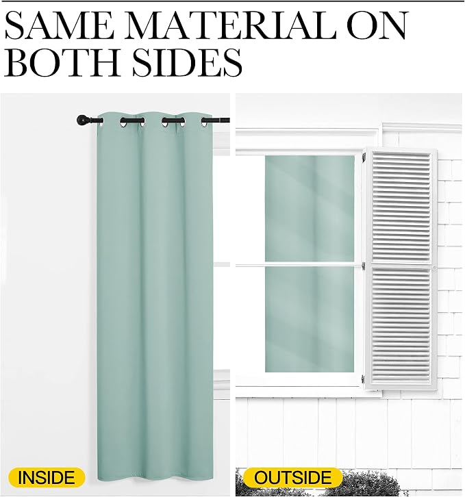 NICETOWN Aqua Blue Blackout Curtains 96" Long - Image 6