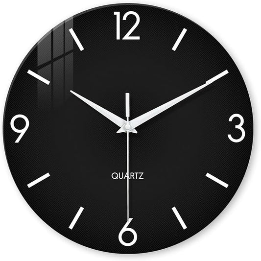 XFM Black Simple Wall Clock14 Inch Kitchen Wall Clocks Battery Operated by XFMWallClock