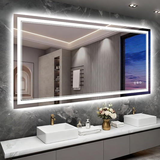 72x40 Inch LED Bathroom Mirror by Wedhouc