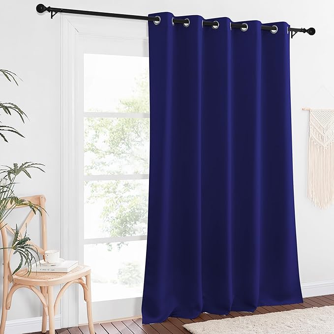NICETOWN Blackout Curtains 84 Inch Length, Thermal Insulated Curtains for Bedroom Grommet Energy Saving Room Darkening Drapes for Living Room Window, 1 Panel, Navy Blue, 66" W x 102" L