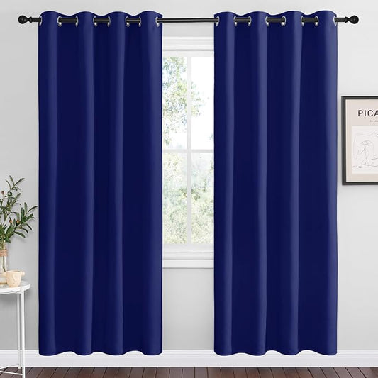NICETOWN Navy Blue Blackout Curtains 78 inches Length by NICETOWN