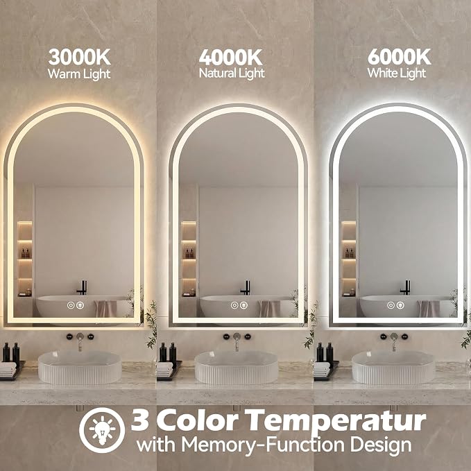 Sweetcrispy 28"×36" LED Bathroom Mirror - Image 4