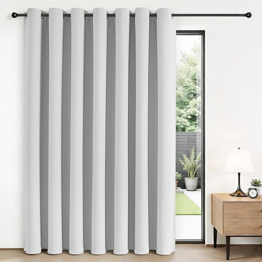 Joydeco Blackout Patio Sliding Door Curtains 96 Inches Long, Grommet Privacy by JOYDECO