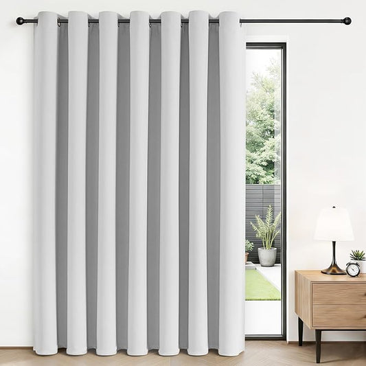 Joydeco Blackout Patio Sliding Door Curtains 84 Inches Long, Grommet Privacy by JOYDECO