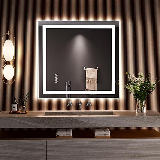 LOAAO 28"x30" LED Bathroom Mirror by LOAAO
