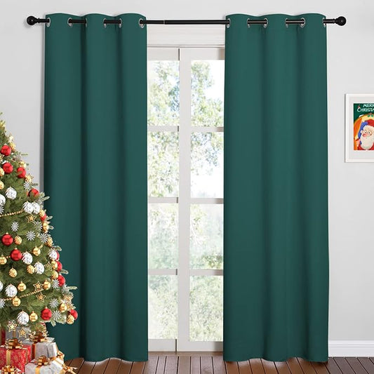 NICETOWN Christmas Thermal Insulated Solid Grommet Blackout Curtains/Drape by NICETOWN