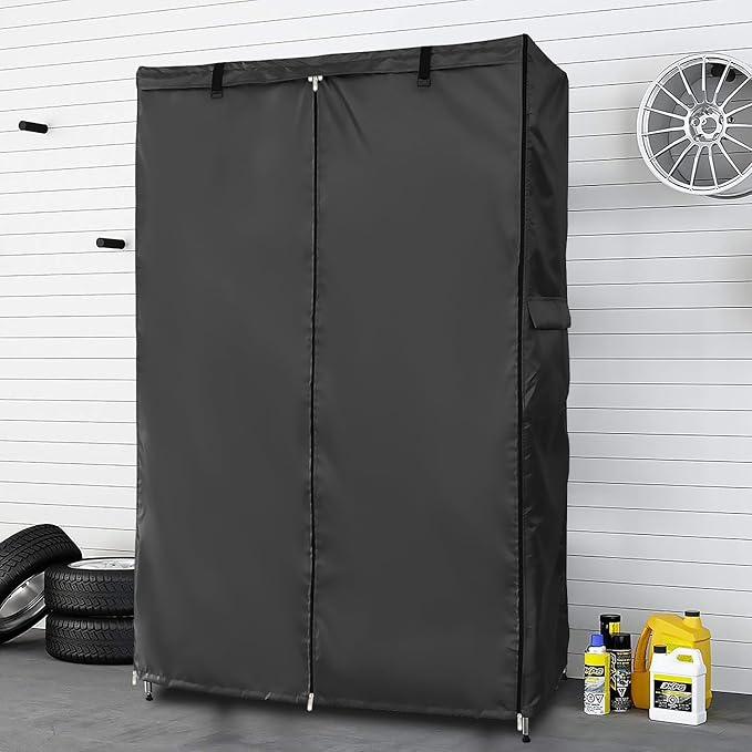 Waterproof Shelf Cover,Outdoor 600D Heavy Duty Dustproof Storage Shelves Cover,48''x20''x72'' Shelf Covers for Wire Shelving with Zippers,Storage Rack Covers with Clear Front