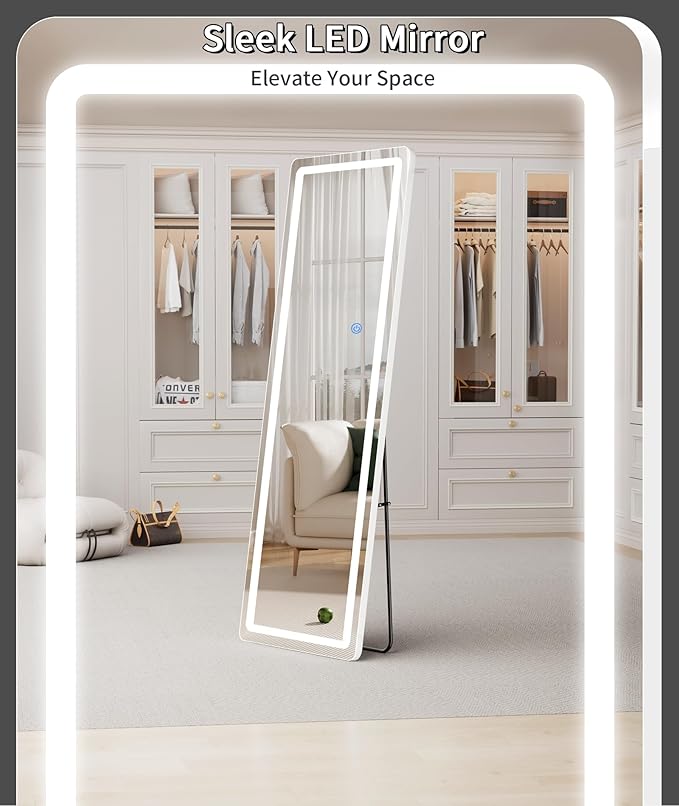 Koonmi Full Length Mirror with LED Lights, Big Mirror - Image 6