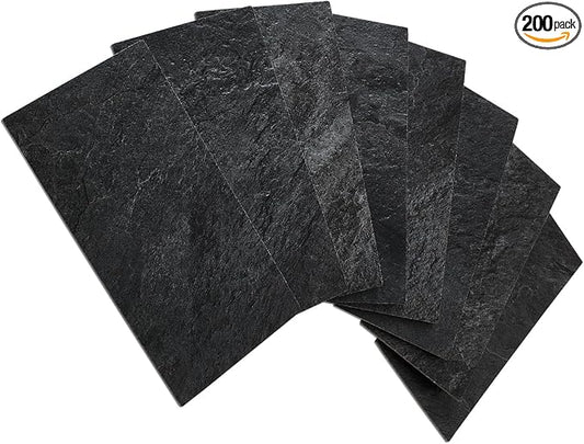 AULIGET 200 Pieces Black Slate Peel and Stick Backsplash Wall Tiles, Laundry by AULIGET