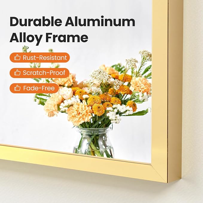 Sweetcrispy 30"x40" Arched Gold Bathroom Mirrors - Image 6