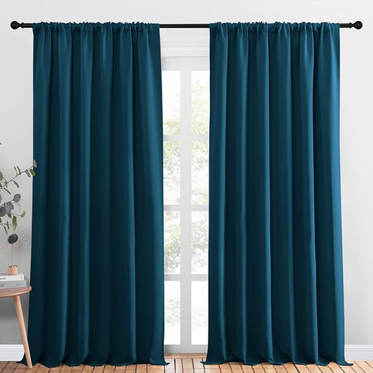 NICETOWN 2 Panels Blackout Curtains, Rod Pocket Thermal Insulated Drapess by NICETOWN