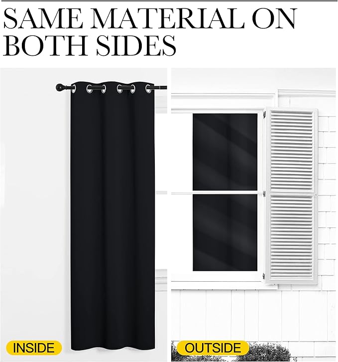 NICETOWN Bathroom Blackout Curtains and Drapes, 2 Panels, 55 inches Wide by 57 - Image 5
