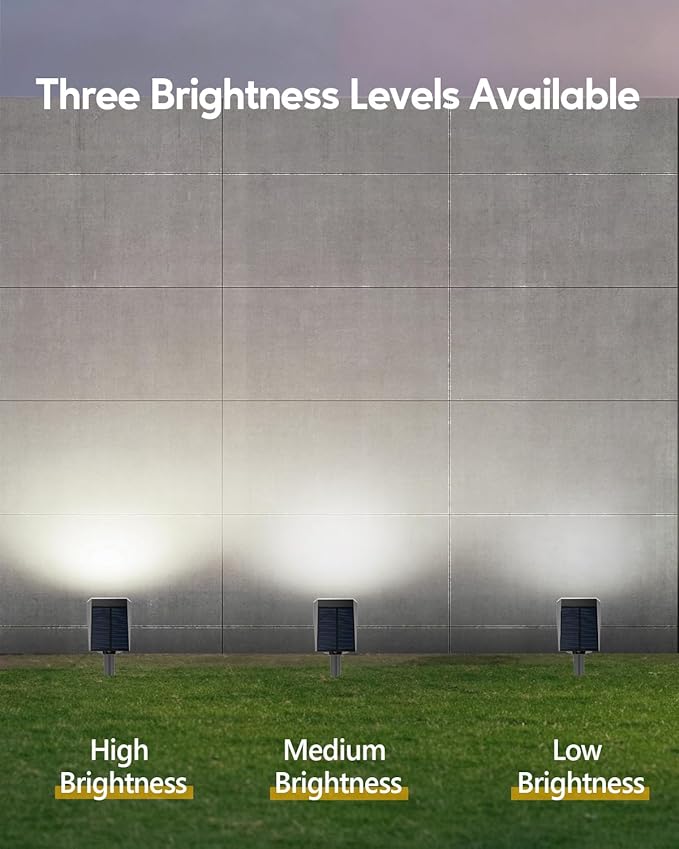 HIBOITEC Solar Spot Lights Outdoor 59LED Landscape Lights Solar Powered Uplights Waterproof Adjustable Brightness Dusk to Dawn for Outside Garden Yard Trees 4 Packs Cool White