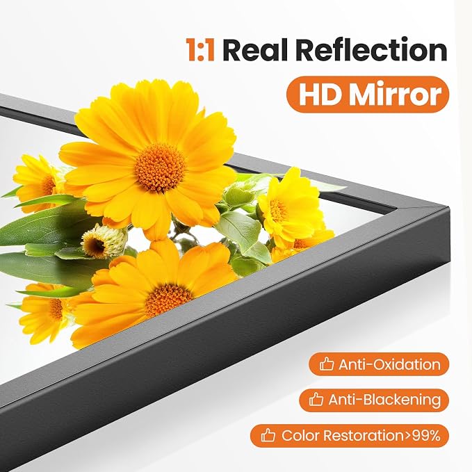 Sweetcrispy 24"x36.5" Arched Black Bathroom Mirrors - Image 4
