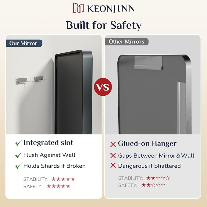 Keonjinn Black Bathroom Mirror for Over Sink, 28 x 36 Inch Rounded Rectangle - Image 7