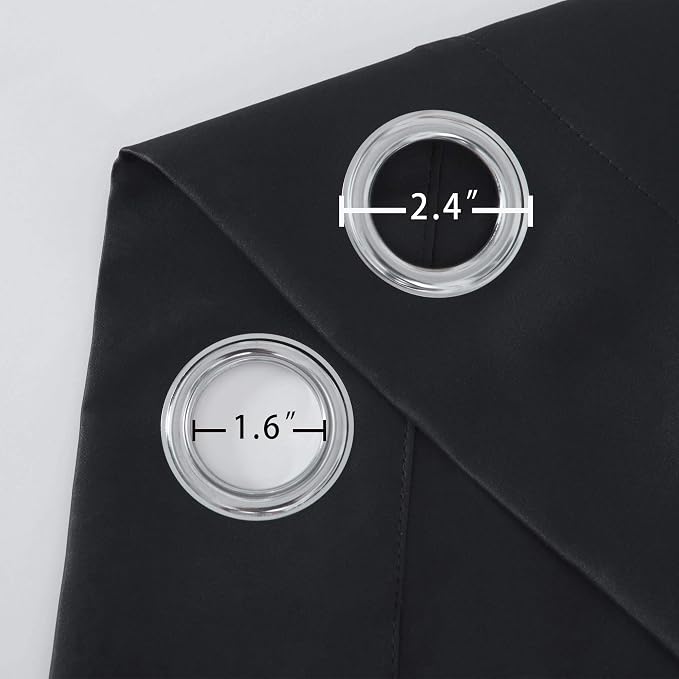 LEMOMO Black Thermal Blackout Curtains/52 x 45 Inch/Set of 2 Panels Room - Image 6