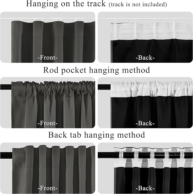 RYB HOME Full Blackout Curtain for Sliding Glass Doors/Theater, Thermal - Image 4