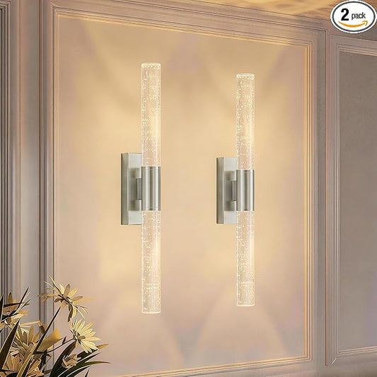 camuucci Battery Operated Wall Sconces Set of 2 Rechargeable Battery Powered by CAMUUCCIWALLSCONCES
