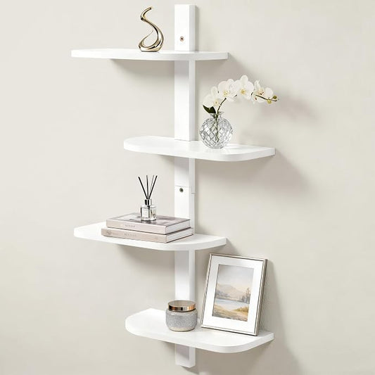 Afuly White Floating Shelves for Wall Display Shelf Unit Modern Decorative by Afuly