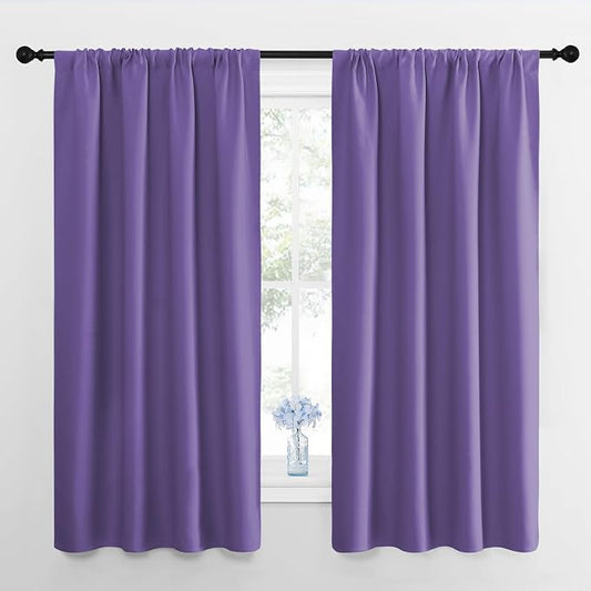 NICETOWN Blackout Curtains for Bedroom, Lilac Purple, 1 Pair, 42 by 45-inch by NICETOWN