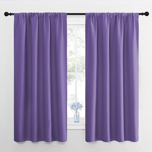 NICETOWN Window Curtains for Bedroom, Lilac Purple, 2 Panels, W42 x L48 -Inch by NICETOWN
