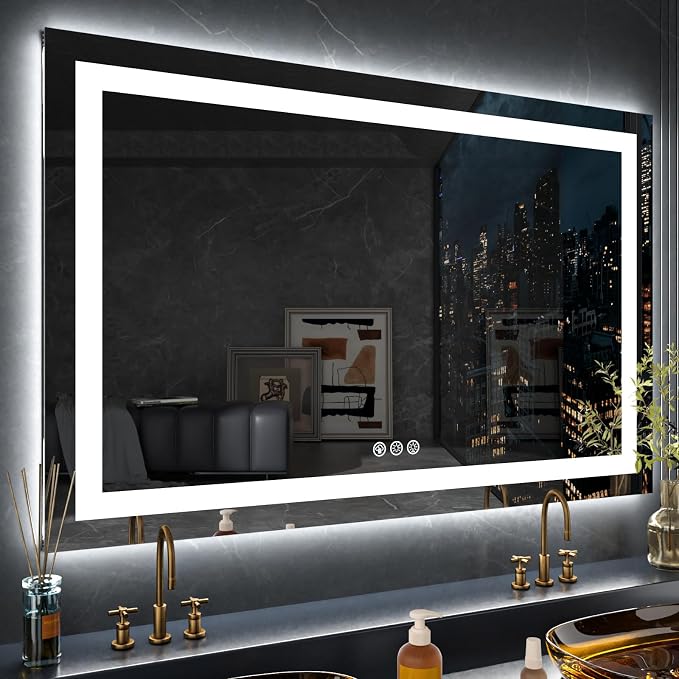LOAAO 60X28 RGB LED Bathroom Mirror by LOAAO