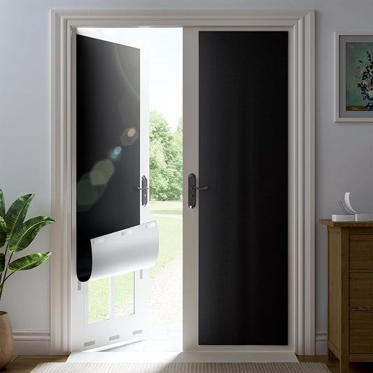 52" W x 84" L 100% Blackout Curtains, Total Darkness No-Drill Black Out Window by ZELMINE