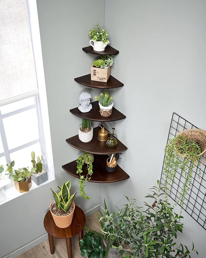 Corner Shelves, Floating Corner Shelf, Round End - Image 3