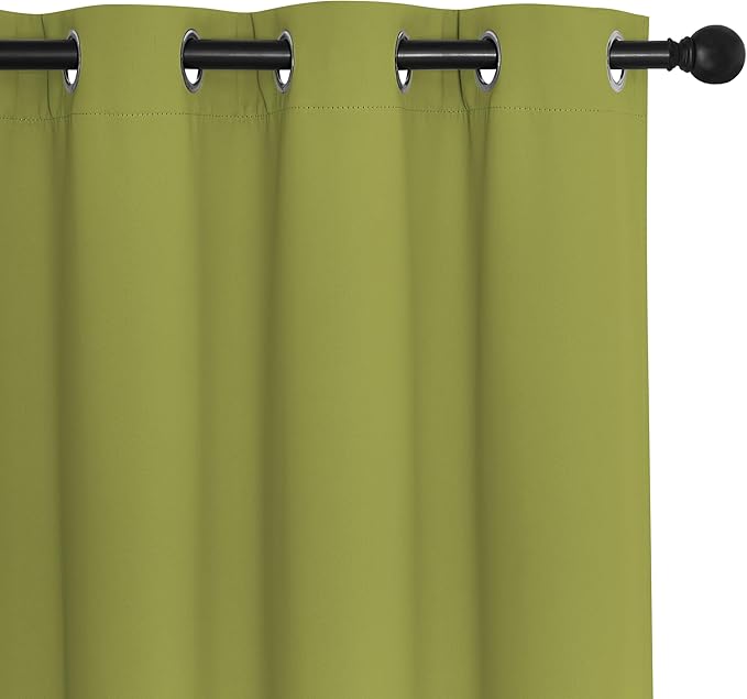 NICETOWN Door Curtain for Closet Doors 80 Inches Long 1 Panel, Blackout Doorway Curtain for Open Closet Bedroom, Room Divider Living Room for Privacy (Fresh Green, 1 Panel, 46W x 80L)