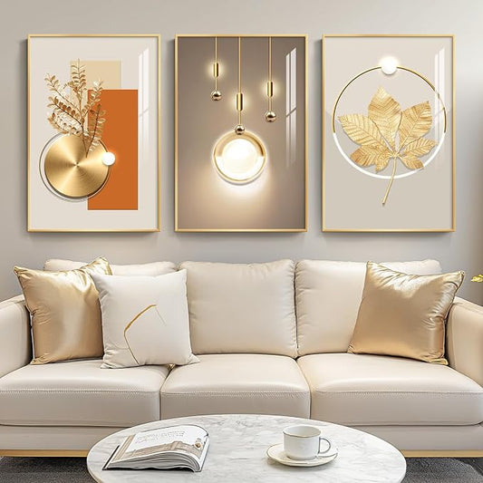 Framed Modern Luxury Gold Wall Art by Cuspin