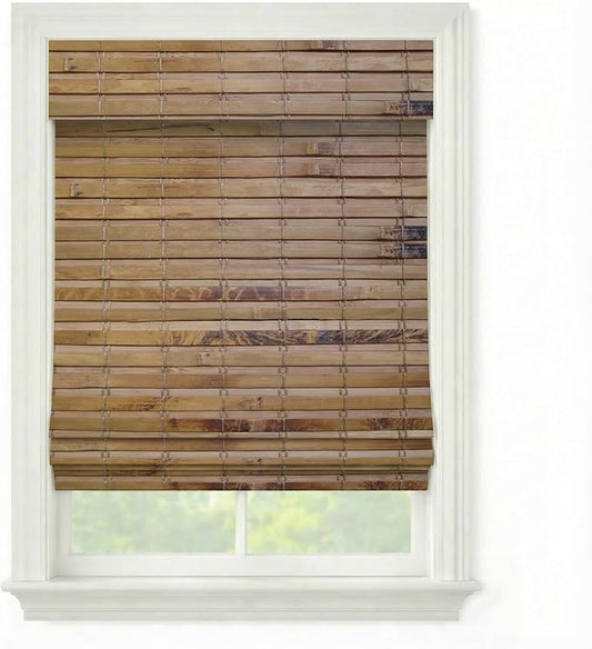 Cordless Woven Wood Roman Shades, Sizes 20 to 72 Wide and 24 to 72 High by FirstRateBlinds