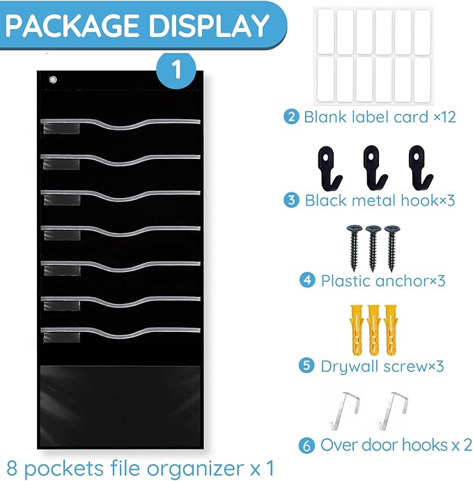 ALSLEA Hanging File Organizer 8 Pockets 15¾”W Legal/ Letter Size Paper Organizer - Image 6
