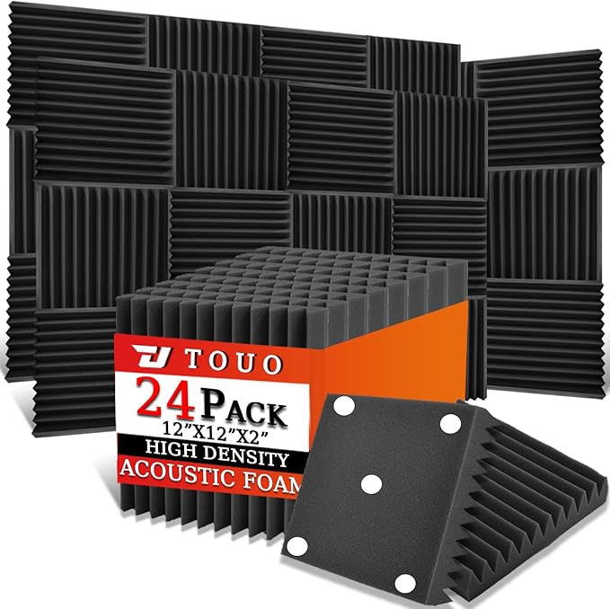 24 Pack Acoustic Panels – Sound Proof Foam Panels by TOUO