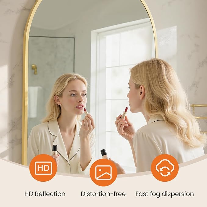 NEWBULIG 22X30 Inch Arched Bathroom Mirror - Image 3