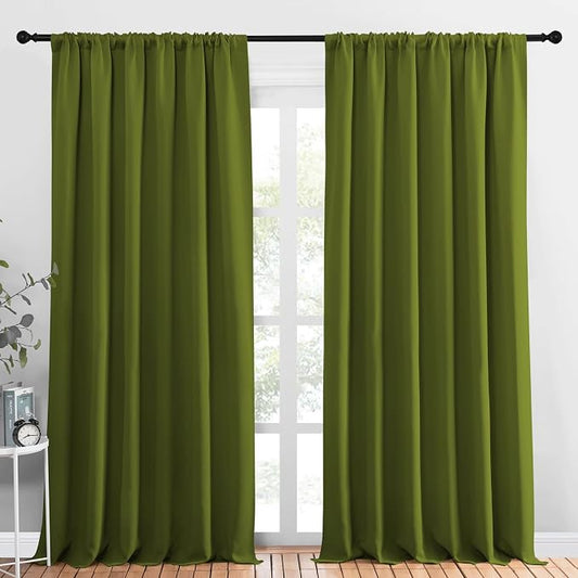 NICETOWN 2 Panels Blackout Curtains, Rod Pocket Thermal Insulated Drapess by NICETOWN
