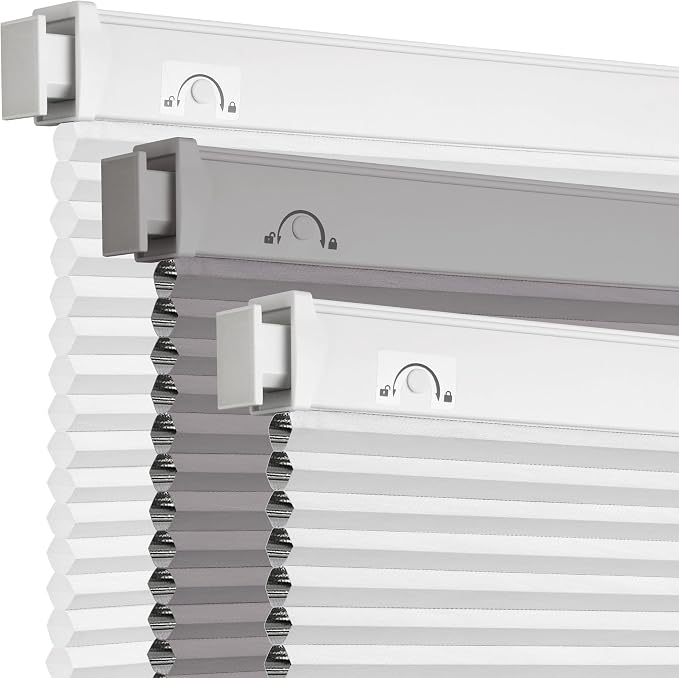 Grandekor No Drill No Tools Cordless Cellular Shades, 35.5" W x 64" H, UV by Grandekor