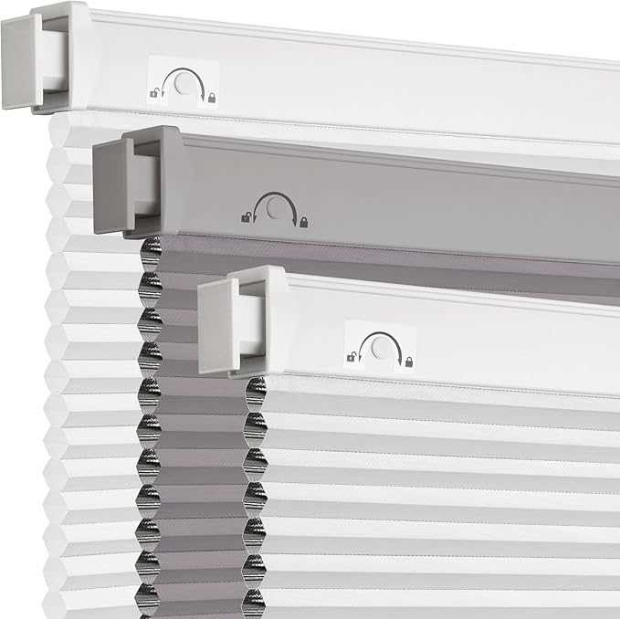 Grandekor No Drill No Tools Cordless Cellular Shades, 31.5" W x 64" H, UV by Grandekor