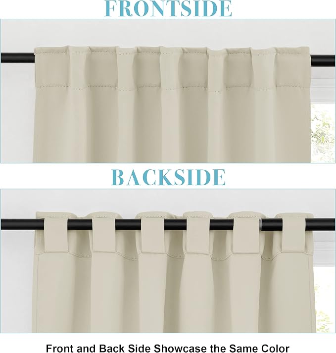 RYB HOME Room Darkening Curtains 2 Panels Set, Energy Efficient Privacy Drapes - Image 2
