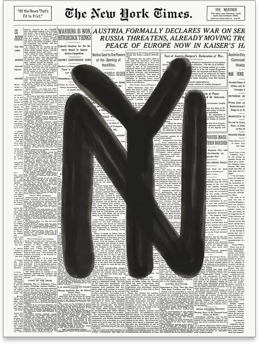 noxozoqm Black and White Newspaper Wall Art Vintage New York City Poster Trendy by Unknown