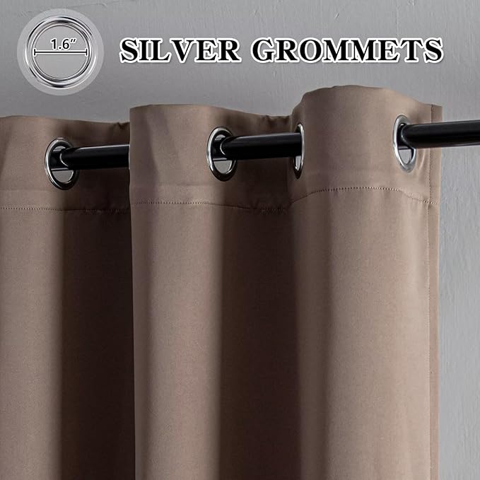IGEMAEVE Blackout Curtains 72 Inch Length 2 Panels Set, Grommet Energy Saving - Image 2